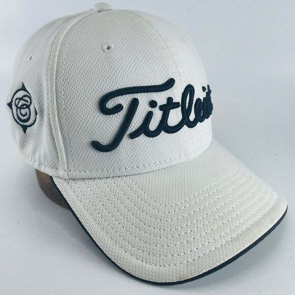 Titleist By New Era Size M/L Fitted White & Black Embroidered "C" Golf Cap Hat - Picture 1 of 10